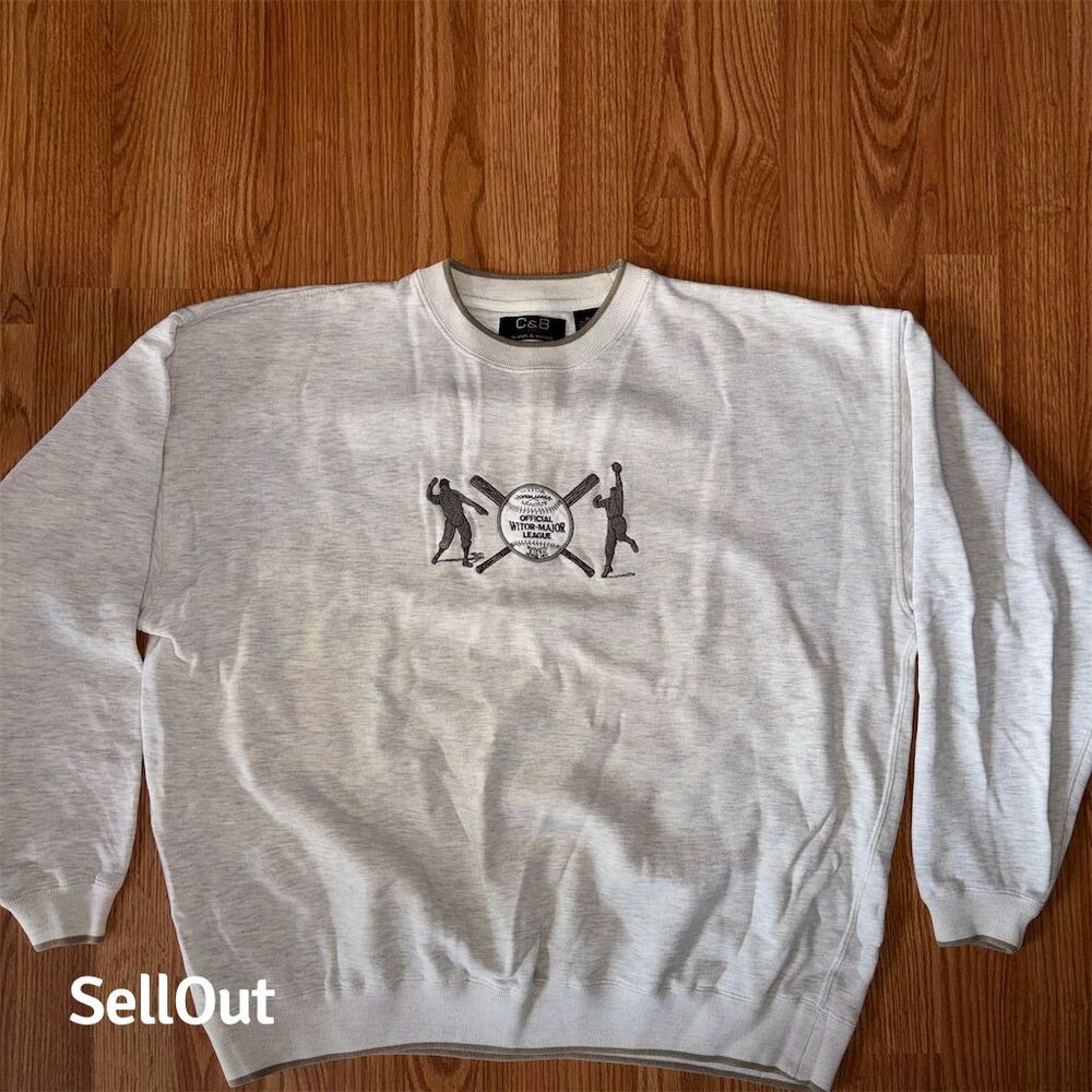 Vintage Croft & Barrow Men's XL Gray Baseball Sweatshirt Pullover